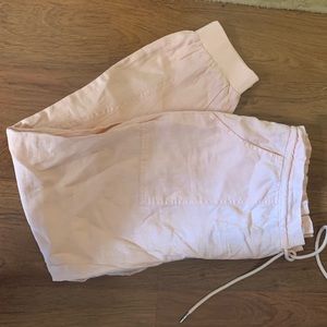 Blush colored med. guess joggers! Super light and would be perfect for the beach